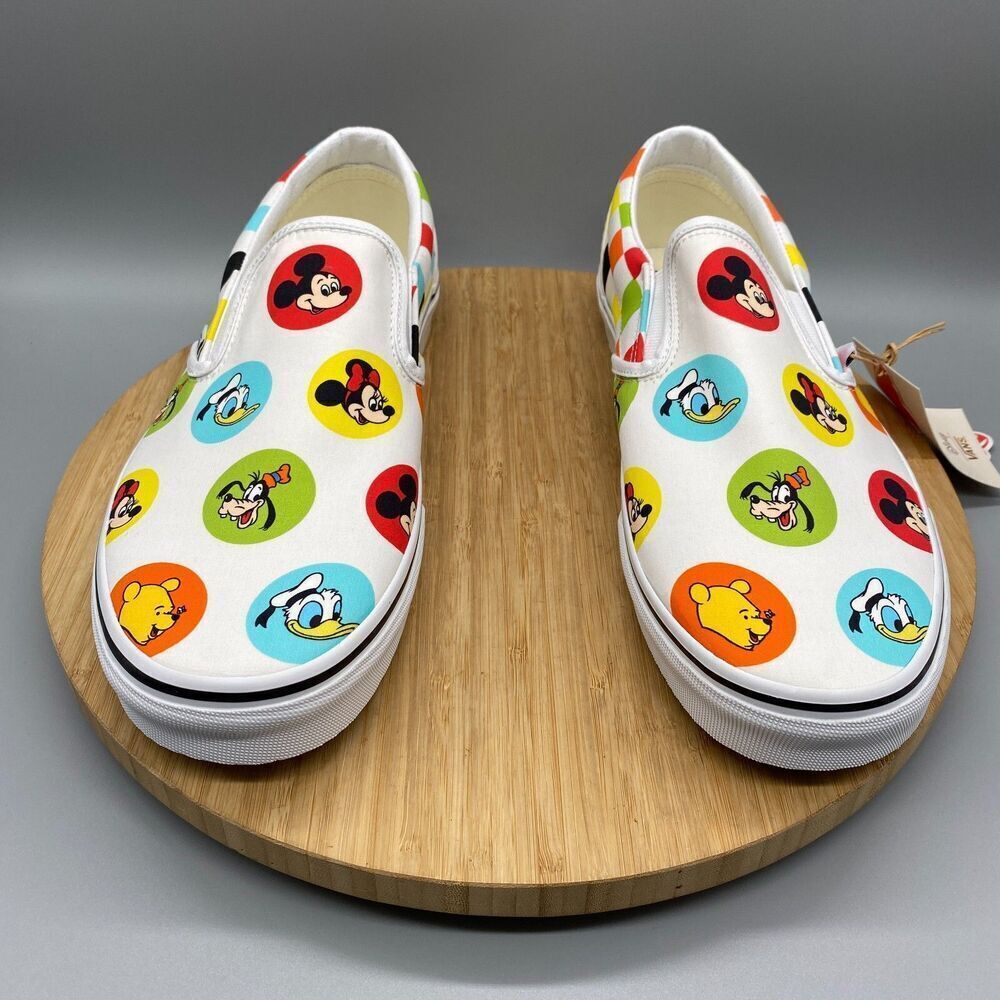 Vans Disney 50th Anniversary Mickey & Friends Slip-O White Sneaker Shoes Mens 10 - Picture 10 of 16
